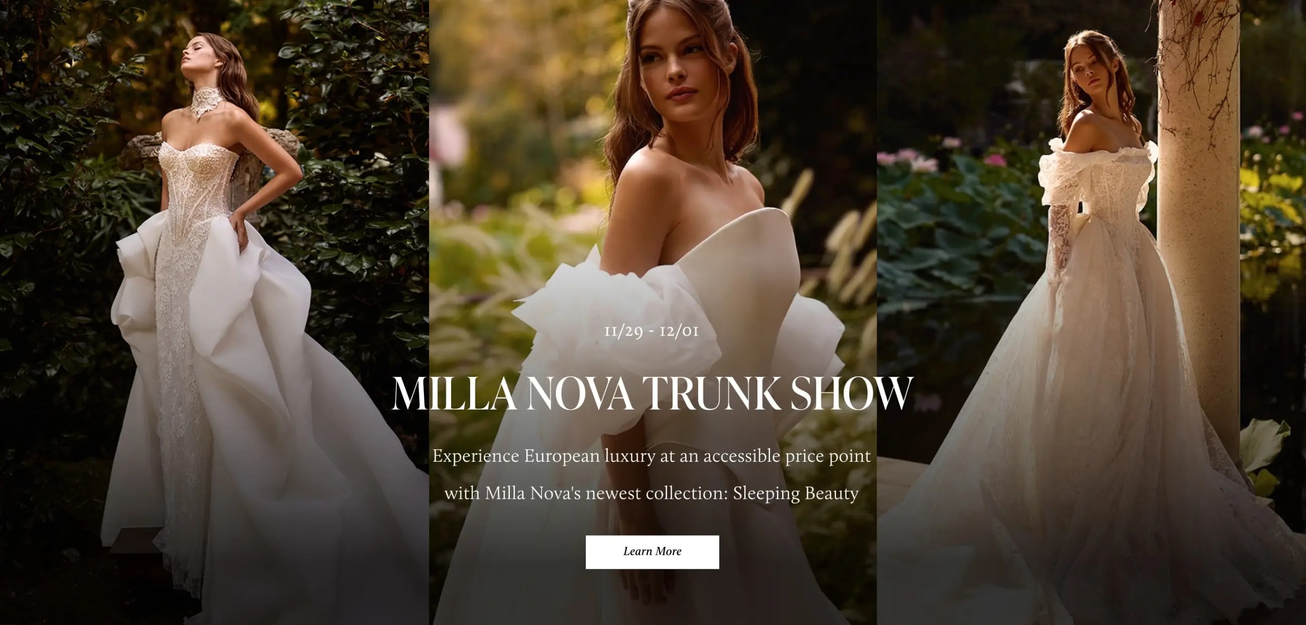 Milla Nova Trunk Show desktop banner